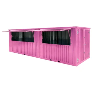 Contenitore per bar smontabile XL 8x2 metri, rosa RAL 3015