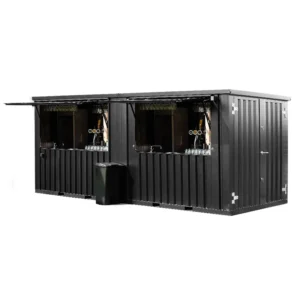 Contenitore per bar smontabile XL 6x2 metri, nero RAL 9005