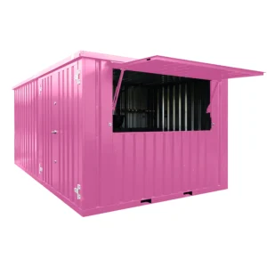 Contenitore bar smontabile XL 4×3 metri, rosa RAL 3015