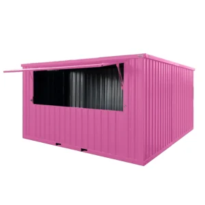 Contenitore bar smontabile XL 4x4 metri, rosa RAL 3015